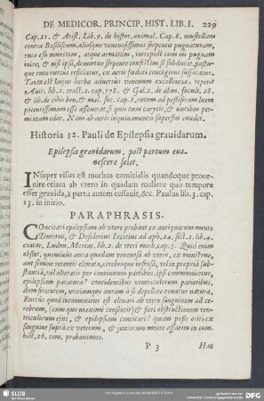 Historia 32. Pauli de Epilepsia grauidarum. Epilepsia grauidarum, post partum euanescere solet