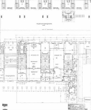 Stuttgart Hbf: EG zw.Mitteleingang-Große Schalterhalle Grundriss Bahnsteighöhe Arkadenbau