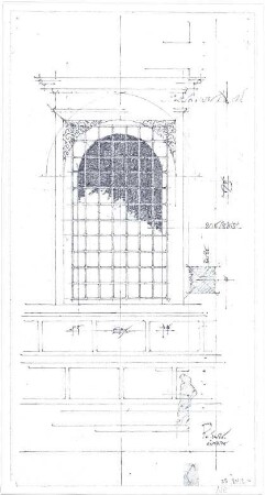 Döllgast, Hans; München; Alte Pinakothek, Wiederaufbau - Fenster (Ansicht; Schnitte)