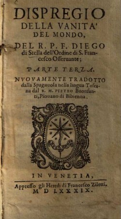 Dispregio della vanità del Mondo, 3
