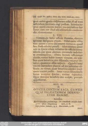 Sect. IX. de Officiis Gentium Erga Gentes Quae Obligationem Imperfectam Habent.