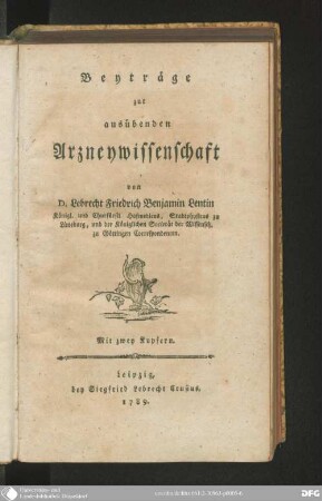 [1]: Beyträge zur ausübenden Arzneywissenschaft
