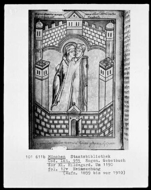 Sogenanntes Gebetbuch der heiligen Hildegard — Die Heimsuchung, Folio 12verso
