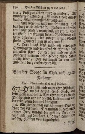 Von der Sorge für Ehre und guten Rahmen.