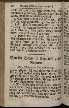 Von der Sorge für Ehre und guten Rahmen.