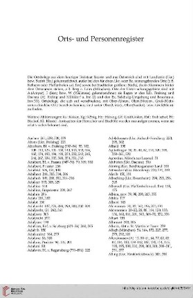 Orts- und Personenregister