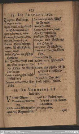 85. De Vermibus Et Insectis