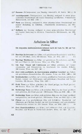 Arbeiten in Silber (Nr. 502-531)