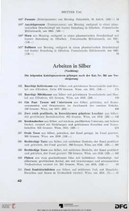 Arbeiten in Silber (Nr. 502-531)