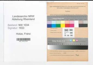 Entnazifizierung Franz Hotze , geb. 29.07.1874 (Waffenmeister)