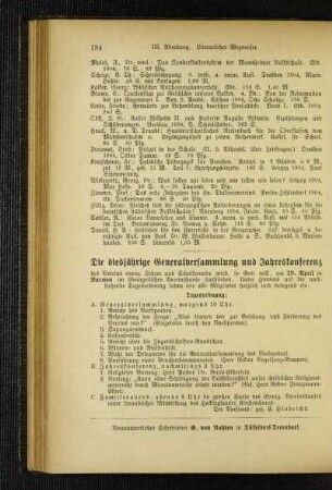 ¬Die¬ diesjährige Generalversammlung und Jahreskonferenz