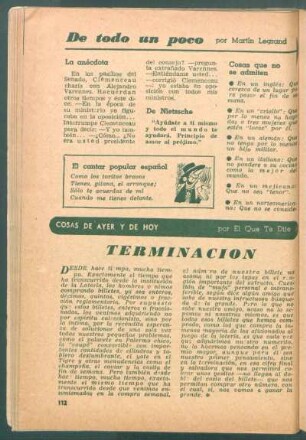 Terminación : Cosas de ayer y de hoy