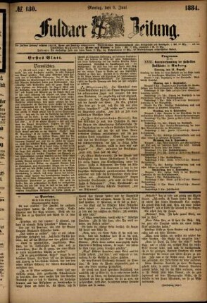 Ausgabe vom Montag, den 09. Juni 1884.