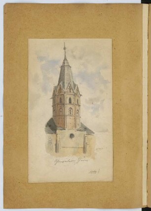 Laurentius-Kirche, Ahrweiler Kirchturm: Perspektivische Ansicht (aus: Skizzen- und Fotoalbum 8)