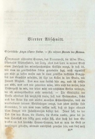 Vierter Abschnitt. Ersprießliche Folgen höherer Kultur. – Die reiferen Monate des Mannes