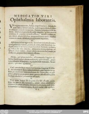 Medicatio Viri Ophthalmia laborantis.