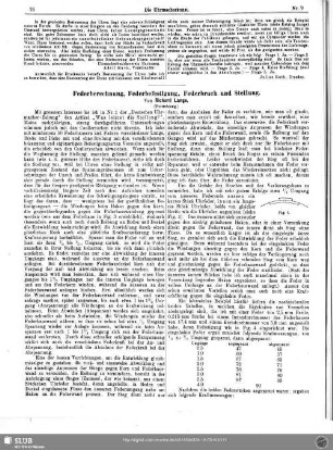 Federberechnung, Federbefestigung, Federbruch und Stellung (Fortsetzung)