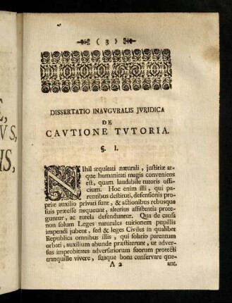 3-15, De Cautione Tutoria