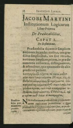 Liber Primus. De Praedicabiblibus.