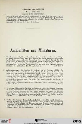 Antiquitäten und Miniaturen (Nr. 36-51)