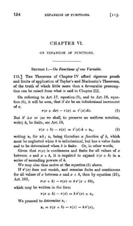 Chapter VI. On expansion of functions.