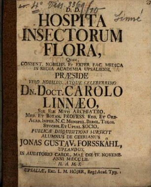 Hospita insectorum Flora