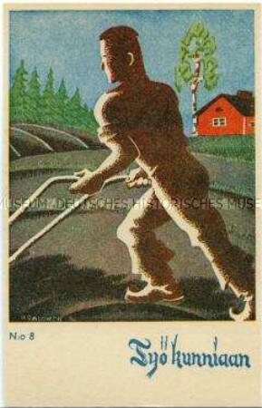 Mann bei der Landarbeit