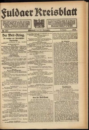 Ausgabe vom Mittwoch, den 27. Dezember 1916.