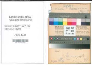 Entnazifizierung Kurt Abts , geb. 11.01.1910 (Polizeibeamter)