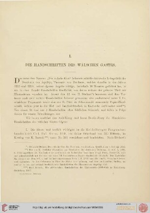 I. Die Handschriften des wälschen Gastes