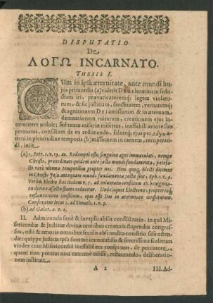 Disputatio De Logō Incarnato.