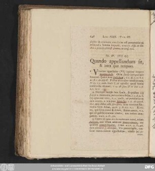 Tit. IV. (VII. 63.) Quando appellandum sit, & intra quae tempora.