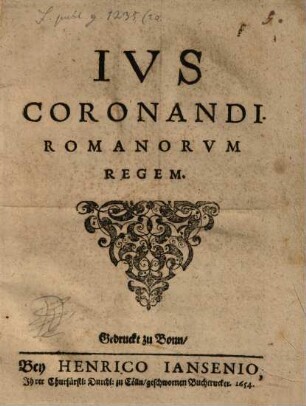 Ius Coronandi Romanorum regem