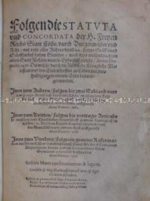 Statuten der Stadt Köln von 1437