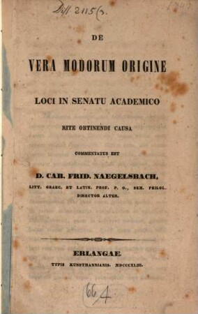 De vera modorum origine