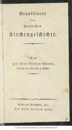 Grundlinien der christlichen Kirchengeschichte