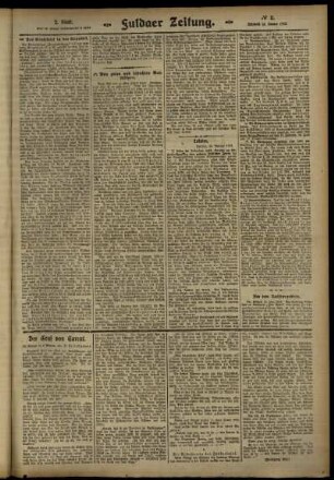 Zweite Ausgabe vom Mittwoch, den 15. Januar 1913.