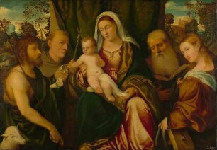 Maria mit dem Kind und vier Heiligen