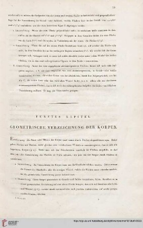 Fünftes Kapitel: Geometrische Verzeichnung der Körper