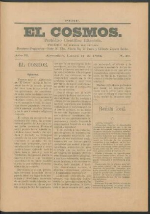 Primer número de julio, Lunes 17 de 1893