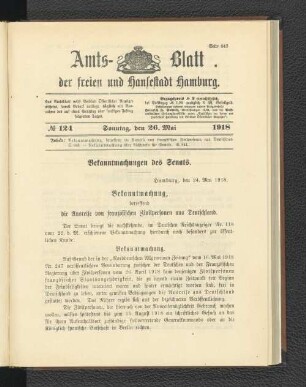 No. 124, 26. Mai 1918
