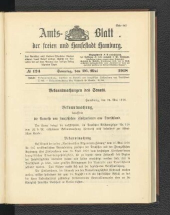 No. 124, 26. Mai 1918