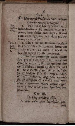 Cap. II. De Hypothesi Ptolomaei circa motum diurnum antiqua & recepta