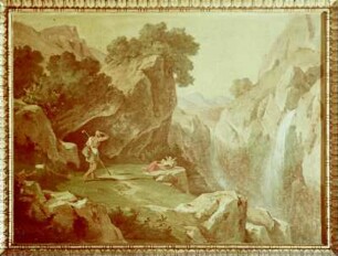 Dresden ?, Wand- und Deckenmalerei : Zyklus mit Szenen aus dem Oedipusmythos. Die Auffindung des kleinen Oedipus. Wand-/Deckenmalerei ? Dresden: Semperoper ?