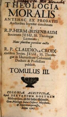 Theologia Moralis, Tomulus III.