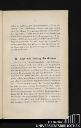 II. Lage und Umfang des Gartens.