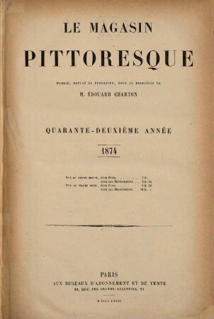 Le magasin pittoresque. 42. 1874