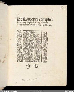 De conceptu et triplici Mariae virginis candore carmen.