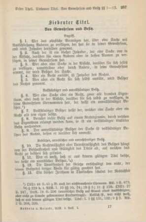 Siebenter Titel. Von Gewahrsam und Besitz