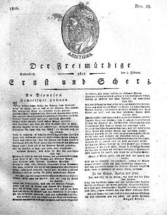 Nro. 28, Sonnabend, den 8. Februar 1806